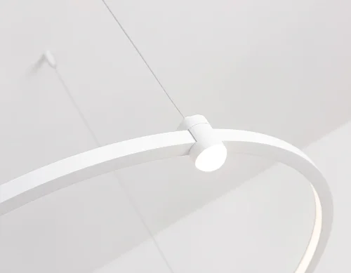 Люстра подвесная LED FL5521 Ambrella light белая на 1 лампа, основание белое в стиле хай-тек современный кольца фото 6